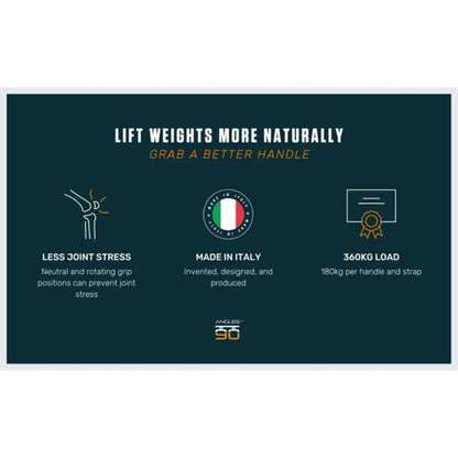 Angles90 Multifunction Gym Handles – Dynamic Grip Attachment for Cable Machines, Pull-Ups & Lat Pulldown, Ergonomic Training Grips, Made in Italy