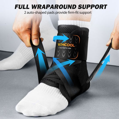 Whcool Ankle Support Brace for Sprains, Tendonitis & Relief, Athletic Compression for Men & Women,Single